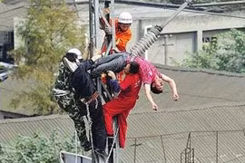 Thất tình, ngồi uống rượu trên... ngọn cột điện cao thế