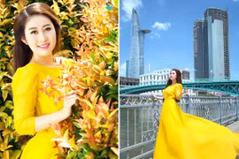 MC Kim Trang “thả dáng” kiêu kỳ với đầm vàng rực rỡ