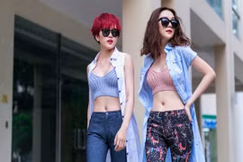 Thiều Bảo Trang - Thiều Bảo Trâm cực gợi cảm với thời trang dạo phố