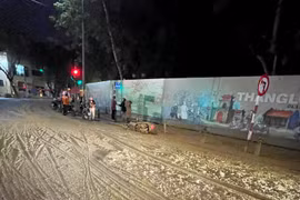 Bác bỏ thông tin bùn khoan ngầm metro Nhổn- Ga Hà Nội trào lên phố Tôn Đức Thắng gây trơn trượt