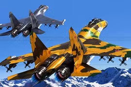 Su-35 bay trình diễn chào mừng ngày thành lập Không quân Nga