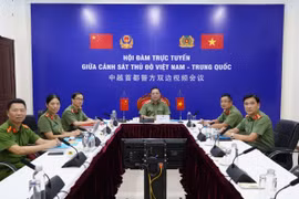 Giám đốc Công an thành phố Hà Nội hội đàm trực tuyến với Giám đốc Công an thành phố Bắc Kinh 