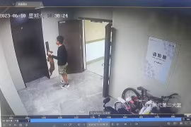 Kịp thời giải cứu chú chó bị kẹt dây xích vào cửa thang máy 
