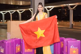 Á hậu Ngọc Thảo mang gần 150kg hành lý dự thi quốctế