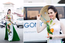 Nữ hoàng Du lịch Dương Kim Ánh khoe sắc cùng áo dài, nón lá