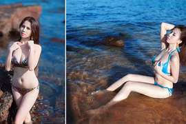 “Bỏng mắt” ngắm Phạm Minh Minh diện bikini