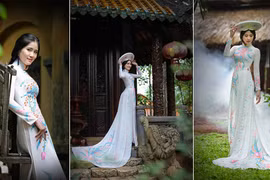 Á khôi Hoàng Hạnh khoe vẻ đẹp thuần khiết với áo dài