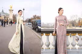 Diện áo dài, Lê Hà tỏa sáng một góc trời Tây