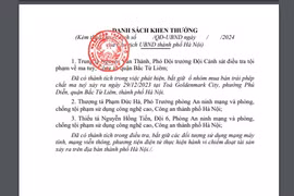 Chủ tịch UBND TP Hà Nội tặng bằng khen 3 cá nhân thuộc Công an Thủ đô 