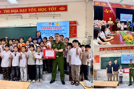 Công an xã đến trường nâng đỡ ước mơ học trò nghèo học giỏi