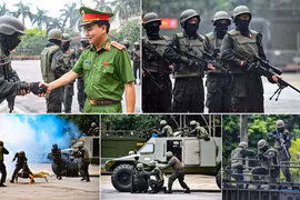 Mãn nhãn màn diễn tập truy bắt khủng bố bằng phương tiện đặc chủng của Cảnh sát cơ động Hà Nội