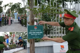 Thêm công trình thanh niên của công an cơ sở tạo không gian xanh cho trẻ em