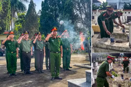  Nghĩa tình tháng 7 của công an cơ sở nơi nghĩa trang liệt sĩ