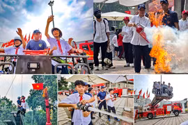 Công an Hà Nội đưa 'thao trường' vào triển lãm quốc tế, nhiều người xếp hàng trải nghiệm kỹ năng PCCC