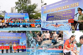 Giải bơi ứng dụng Công an Hà Nội năm 2026: Ấn tượng từ những cú bứt tốc thực chiến