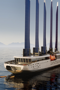 Tàu cánh buồm sản xuất năng lượng từ gió và mặt trời có thể gấp gọn