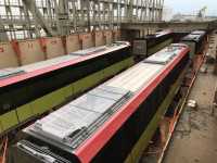 Cận cảnh quá trình vận chuyển đoàn tàu đầu tiên tuyến metro Nhổn- Ga Hà Nội tại cảng Dunkirk