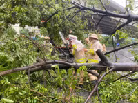 Những hình ảnh đẹp về Công an Hà Nội tập trung hỗ trợ nhân dân khắc phục cơn bão số 3