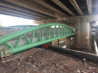 Cầu vòm sắt vượt hồ Linh Đàm trước ngày thông xe