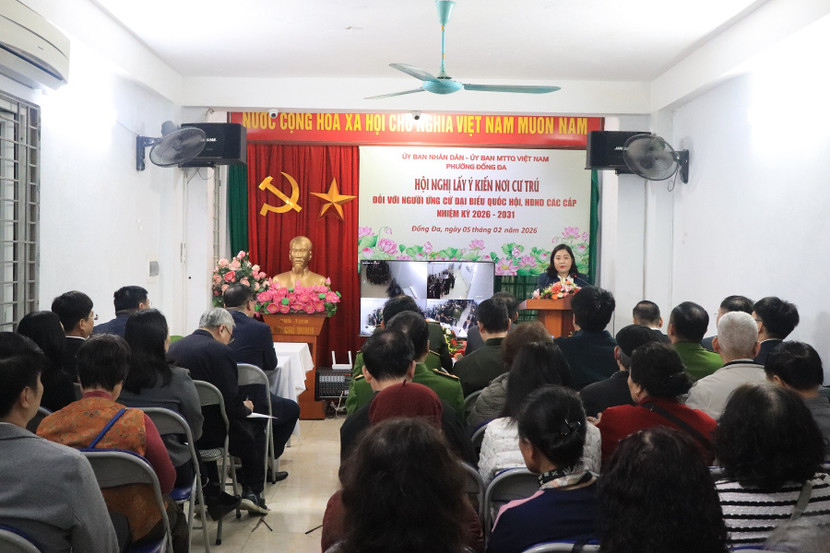 Hội nghị lấy ý kiến cử tri nơi cư trú đối với người được giới thiệu ứng cử đại biểu Quốc hội khóa XVI và đại biểu HĐND các cấp nhiệm kỳ 2026 - 2031 ảnh 1