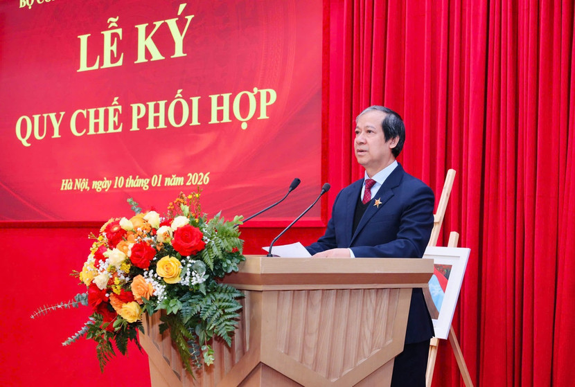 Bộ trưởng Bộ GD&amp;ĐT Nguyễn Kim Sơn phát biểu tại buổi Lễ.