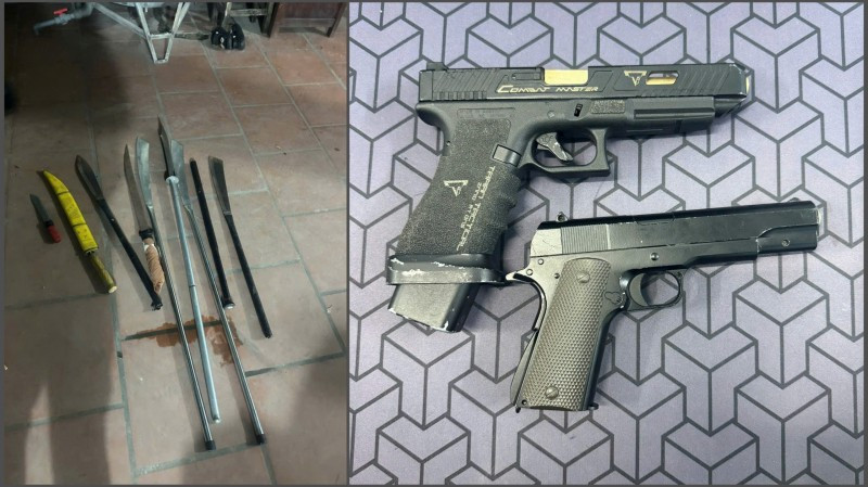 Số vũ khí Cảnh sát thu giữ.