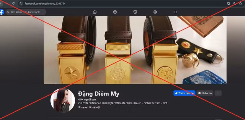Rao bán quần áo, phụ kiện 'nhái' của lực lượng Công an qua Facebook ảnh 2
