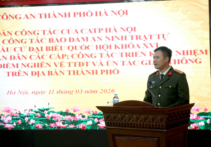 Đại tá Nguyễn Ngọc Quyền, Phó Giám đốc CATP phát biểu chỉ đạo