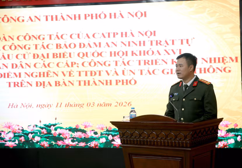 Đại tá Nguyễn Ngọc Quyền, Phó Giám đốc CATP phát biểu chỉ đạo
