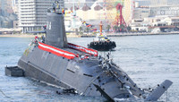 Cận cảnh hạ thủy tàu ngầm tấn công phi hạt nhân của Nhật Bản