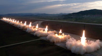 Triều Tiên diễn tập tấn công phủ đầu với 18 tên lửa có thể mang đầu đạn hạt nhân