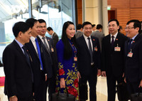 Hình ảnh các nữ đại biểu tham dự Đại hội XIII của Đảng