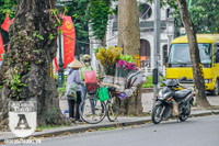 [ẢNH] Người lao động nhọc nhằn mưu sinh dưới thời tiết oi nóng của Hà Nội