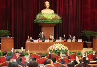 Hình ảnh Tổng Bí thư Nguyễn Phú Trọng chủ trì khai mạc hội nghị Trung ương 8