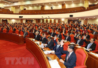 Hình ảnh Tổng Bí thư Nguyễn Phú Trọng chủ trì khai mạc hội nghị Trung ương 8