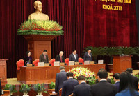 Hình ảnh Tổng Bí thư Nguyễn Phú Trọng chủ trì khai mạc hội nghị Trung ương 8