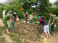 Công an huyện Sóc Sơn xuống đồng, cứu vớt hoa màu giúp nhân dân