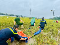 Công an thị xã Sơn Tây đẫm mồ hôi cùng bà con gặt lúa 