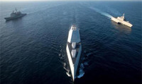[ẢNH] Tàu khu trục tàng hình Mỹ điều khiển phi đội UAV sát thủ tạo thế trận kinh hoàng