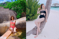 [ẢNH] Sao Việt chuộng mốt bikini khoét hông, xẻ cao khoe 3 vòng nóng bỏng