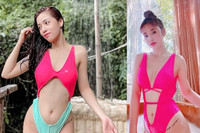 [ẢNH] Sao Việt chuộng mốt bikini khoét hông, xẻ cao khoe 3 vòng nóng bỏng