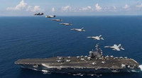 Siêu tàu sân bay USS Ronald Reagan được lệnh ở lại khu vực gần đảo Đài Loan