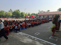 Gần 1.000 học sinh ở Đan Phượng hào hứng trải nghiệm phòng cháy chữa cháy và cứu nạn cứu hộ