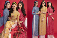 [ẢNH] Dàn Hoa hậu đọ sắc 'một chín một mười' với áo dài Tết Tân Sửu 2021