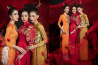 [ẢNH] Dàn Hoa hậu đọ sắc 'một chín một mười' với áo dài Tết Tân Sửu 2021