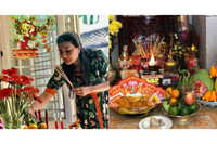 [ẢNH] Ngày vía Thần Tài: Sao Việt ‘chịu chơi’ mua 100 cây vàng, dâng mâm lễ hoành tráng 