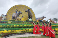 [ẢNH] Linh vật trâu hiện diện trong đời sống văn hoá Tết Tân Sửu các địa phương