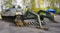Thiết giáp phá mìn đặc biệt Leopard 2R 'thúc thủ' trước hỏa lực Nga