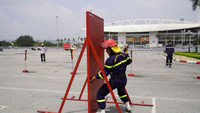 Cảnh sát phòng cháy, chữa cháy Hà Nội tập luyện giữa trời nắng nóng, nỗ lực cho Vòng chung kết Hội thi Thể thao nghiệp vụ chữa cháy