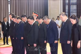 Đoàn lãnh đạo cấp cao Đảng, Nhà nước Việt Nam viếng Chủ tịch Quốc hội Lào Xaysomphone Phomvihane